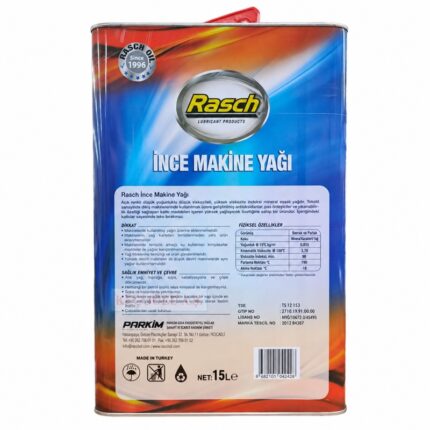 Rasch İnce Makina Yağı 15 Litre - Görsel 2