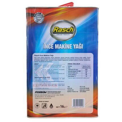 Rasch İnce Makina Yağı 16 Litre - Görsel 2